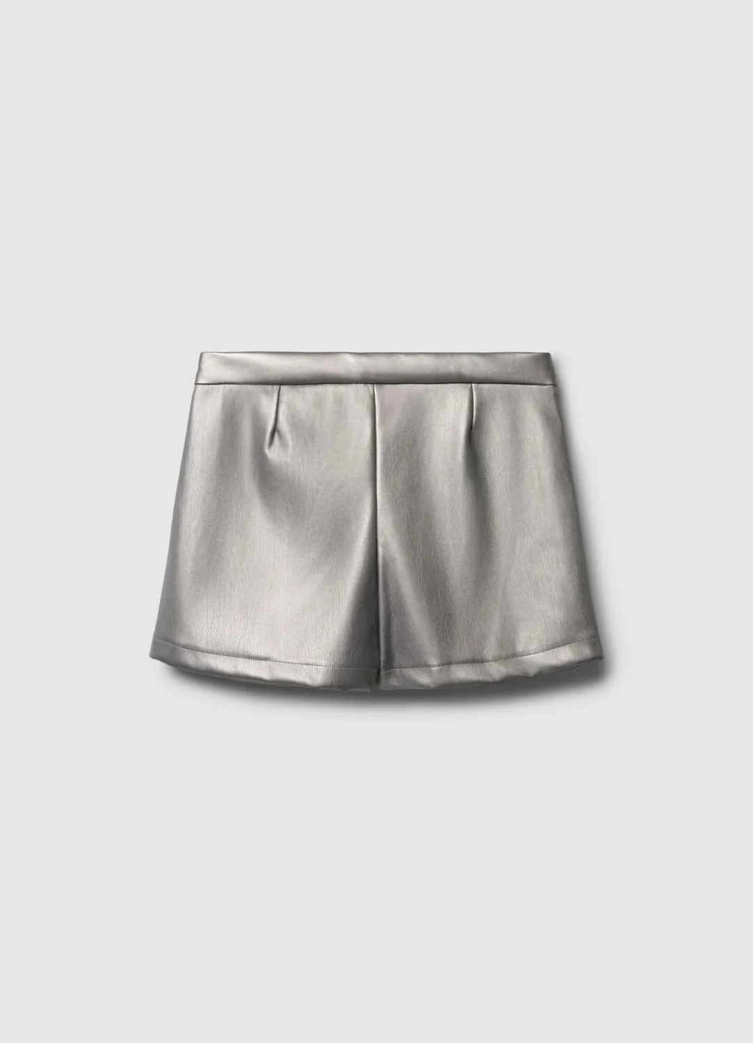 Calliope short simil cuir fille bouton noir