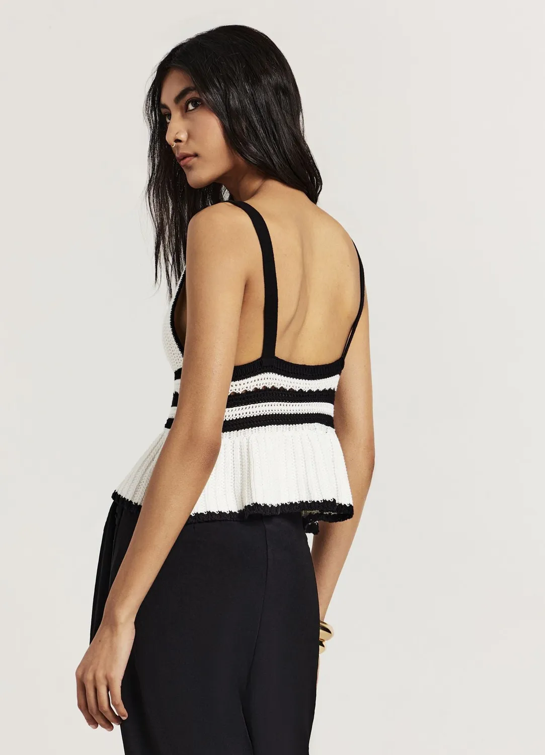 Calliope Top à peplum femme coton uni coupe regular