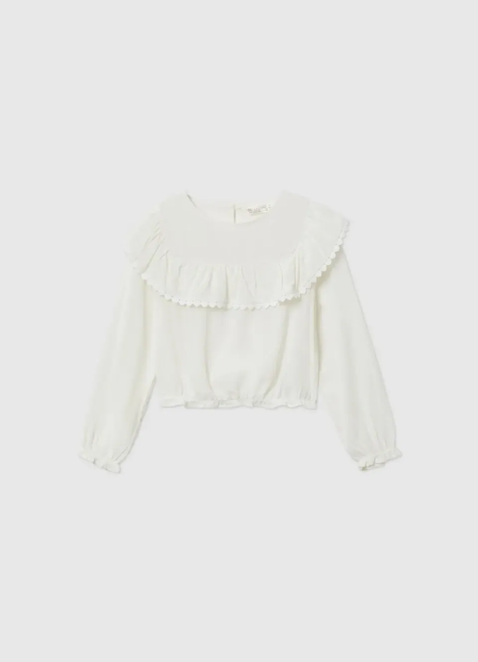 Calliope Blouse fille volant cœurs manches longues
