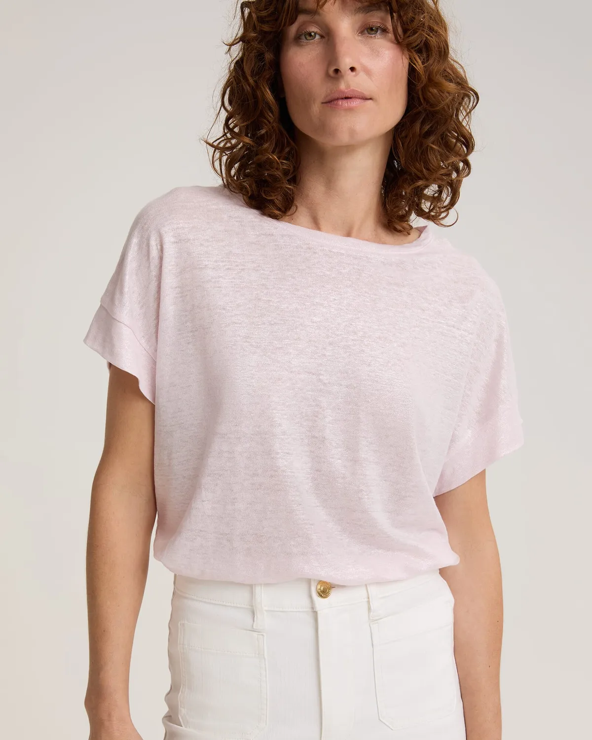 Sportscraft Tonia tee lin argenté foil