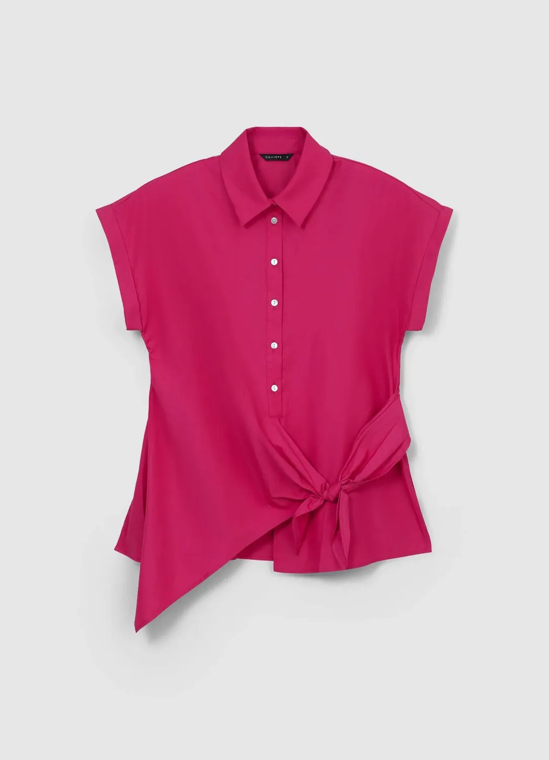Calliope chemise nœud femme coton unie