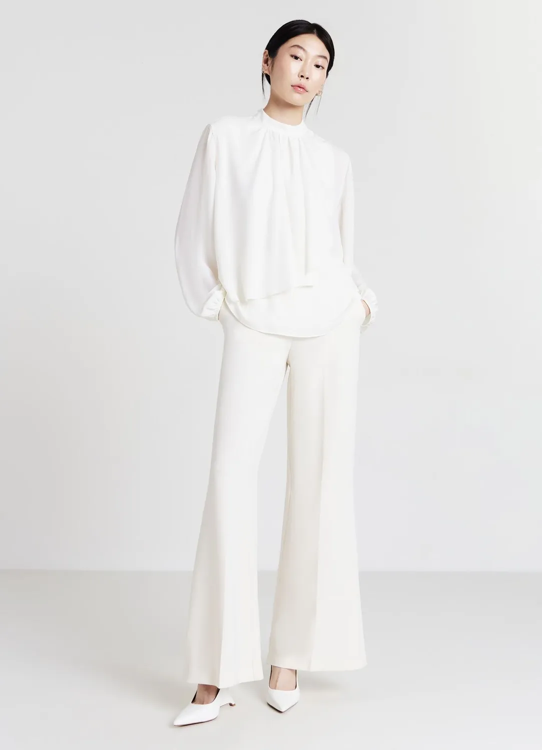 Calliope blouse à volants manches longues femme