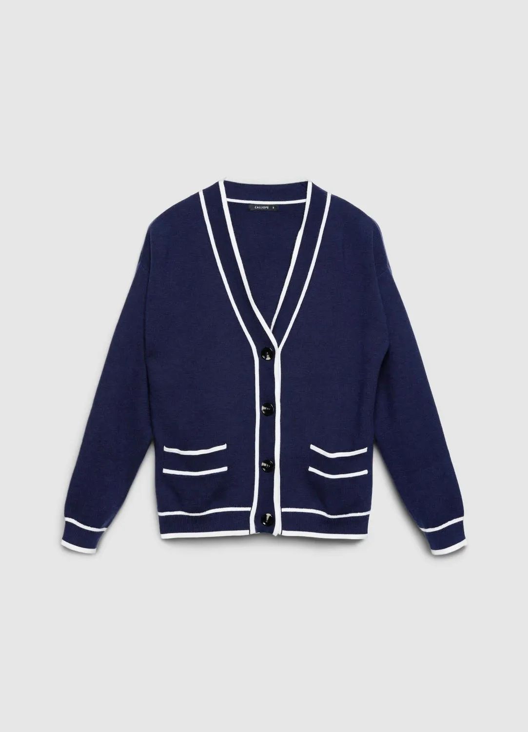 Calliope cardigan col V contrasté femme à boutons
