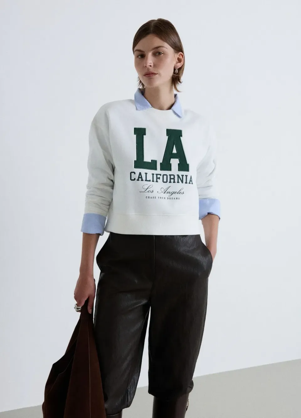 Calliope sweat col rond femme college lourd