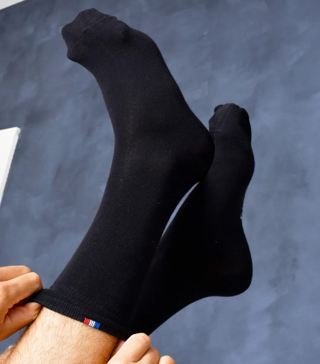 Cocorico Intemporel chaussettes homme noir x5 coton
