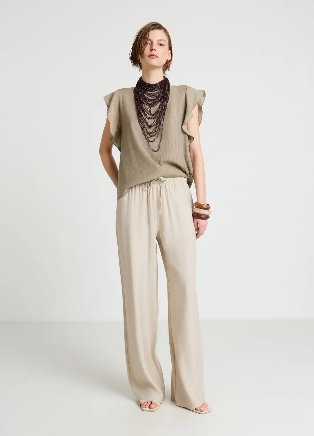 Calliope Blouse manches volants femme unie