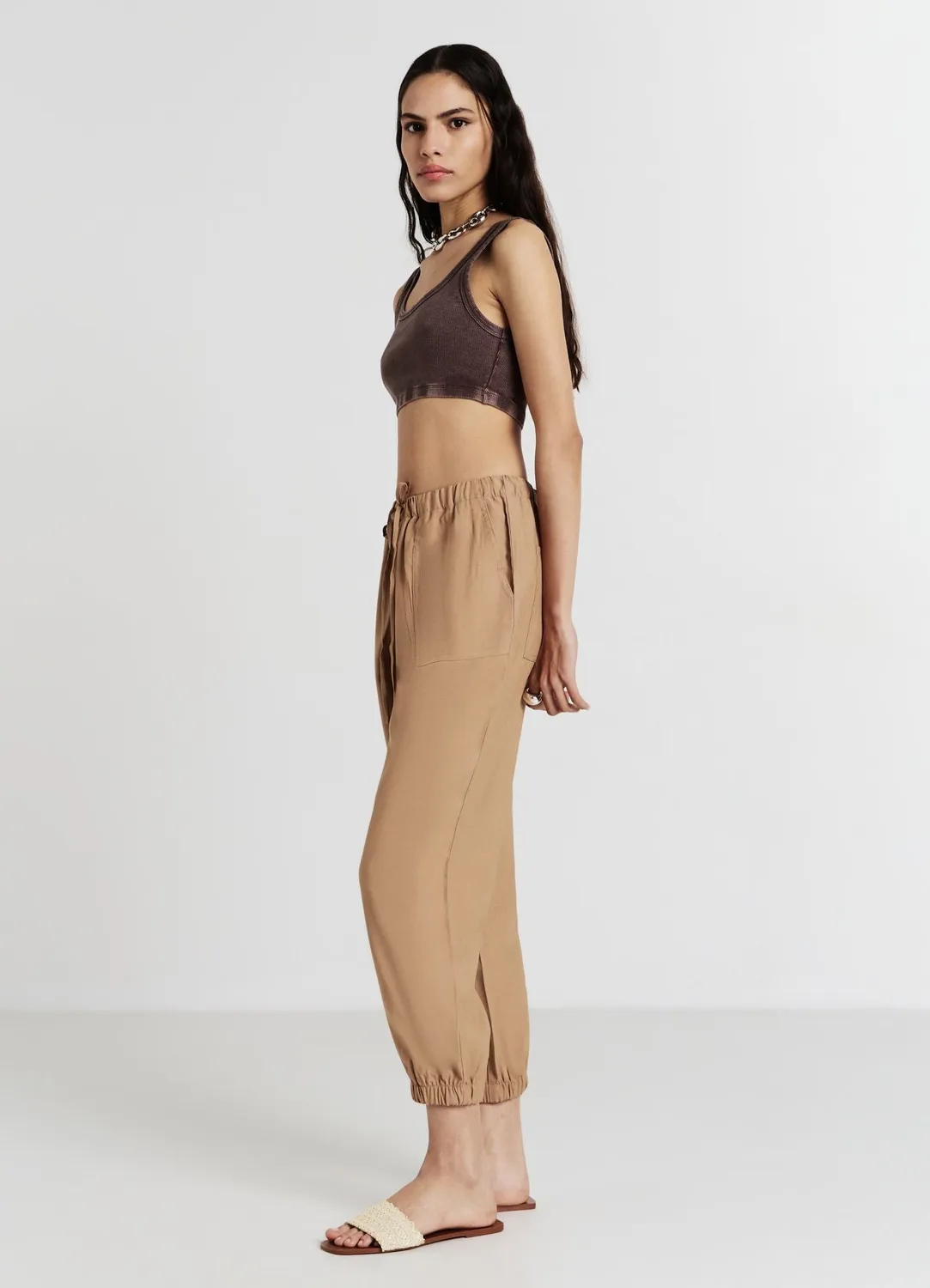 Calliope Jogger uni pantalon femme à cordon