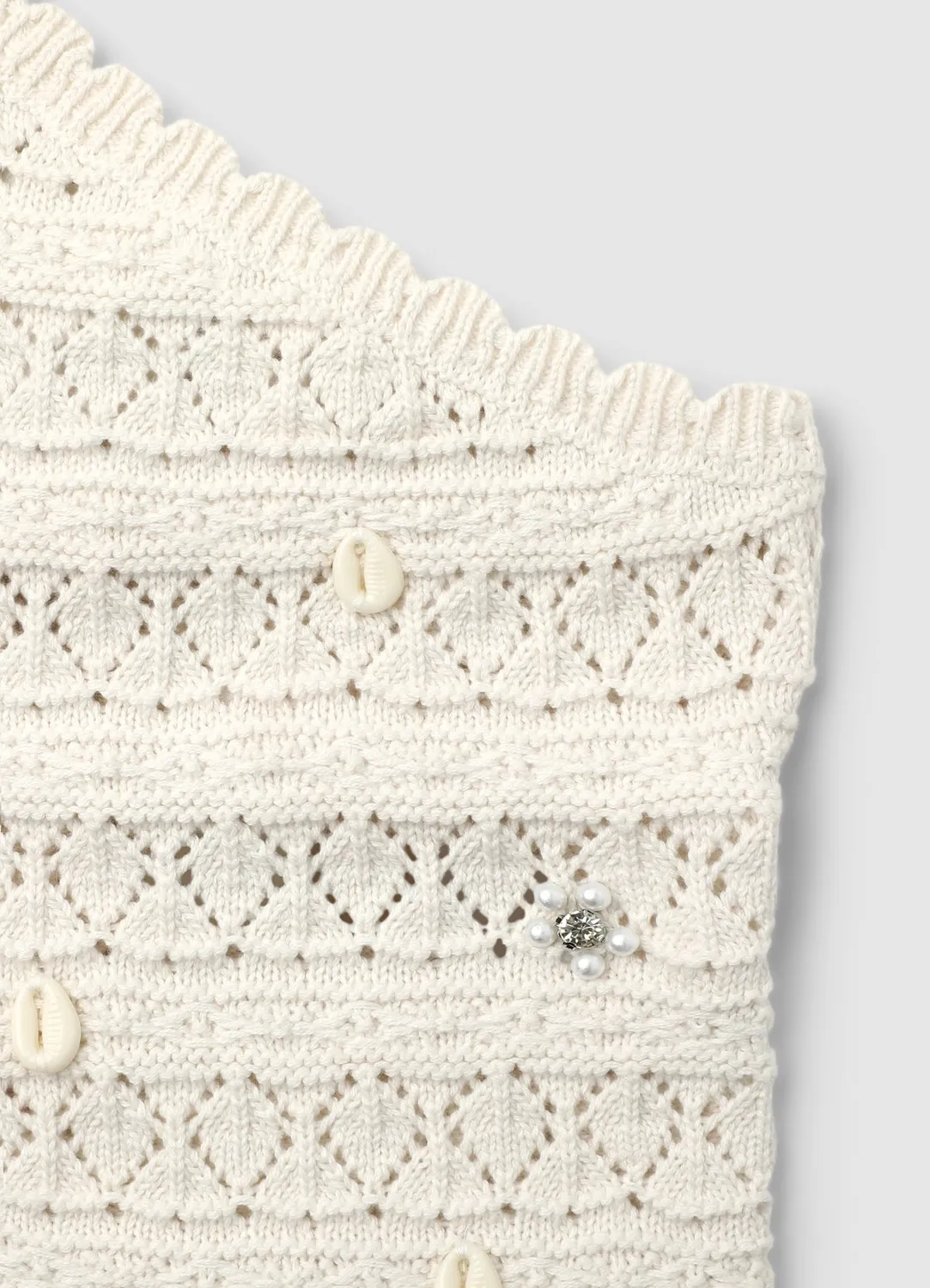 Calliope Top une épaule crochet fille coquillages
