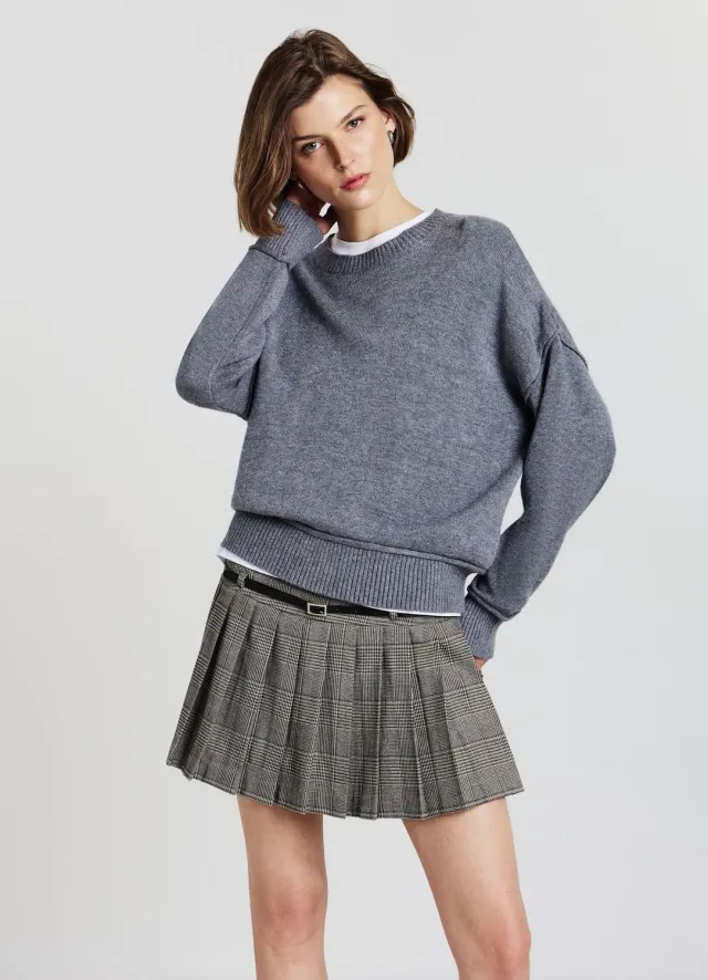 Calliope pull col rond femme manches longues uni