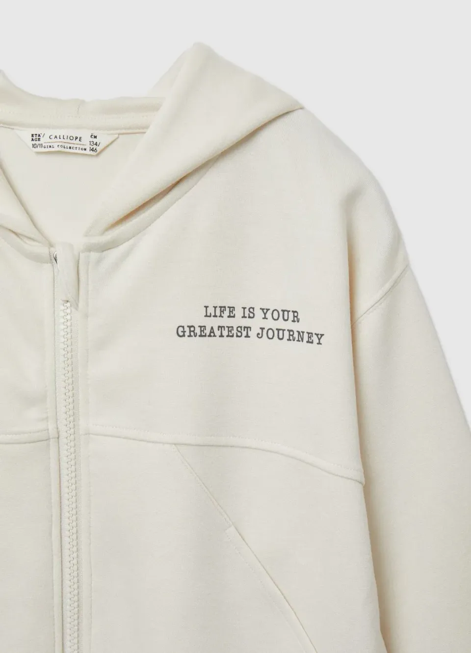 Calliope Zip Sweat fille crop capuche à poche