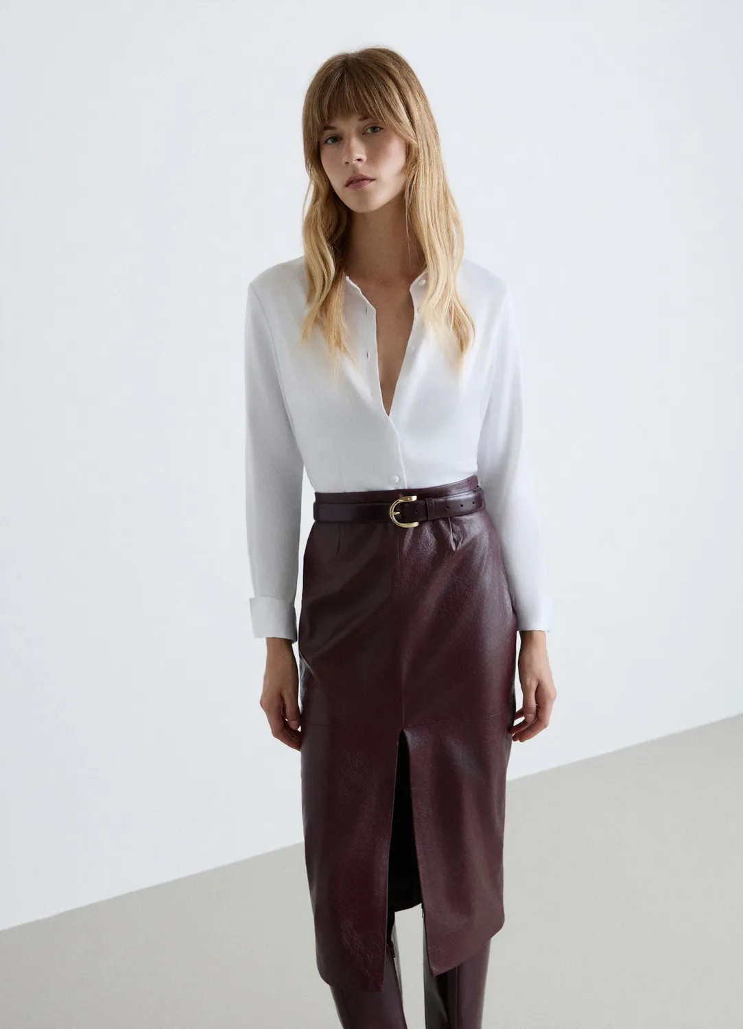 Calliope chemise crop satinée femme soirée
