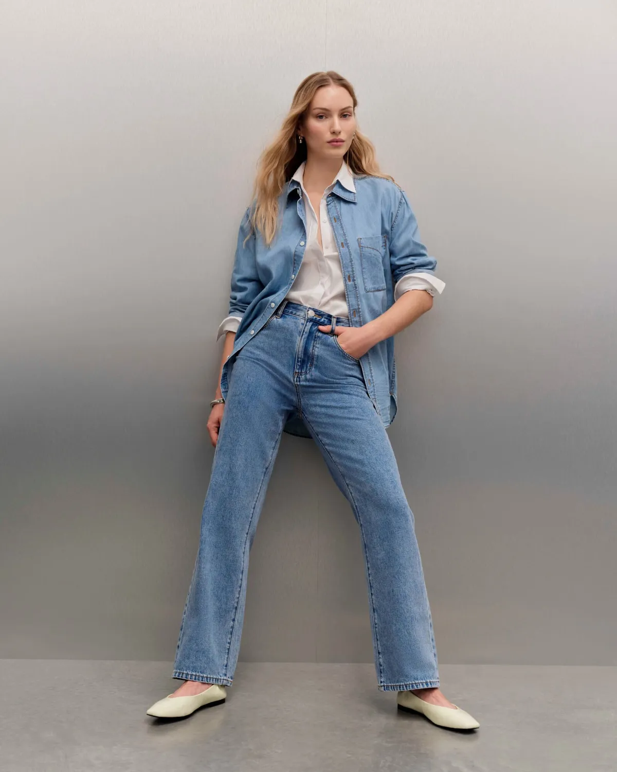 Sportscraft Simmi jean droit bleu coton