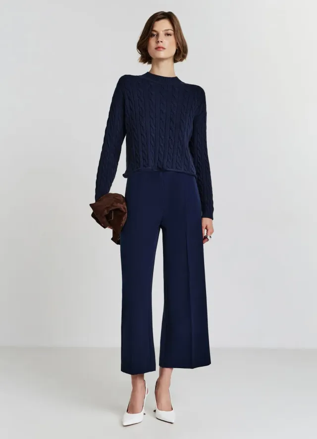 Calliope pantalon culotte femme taille haute uni