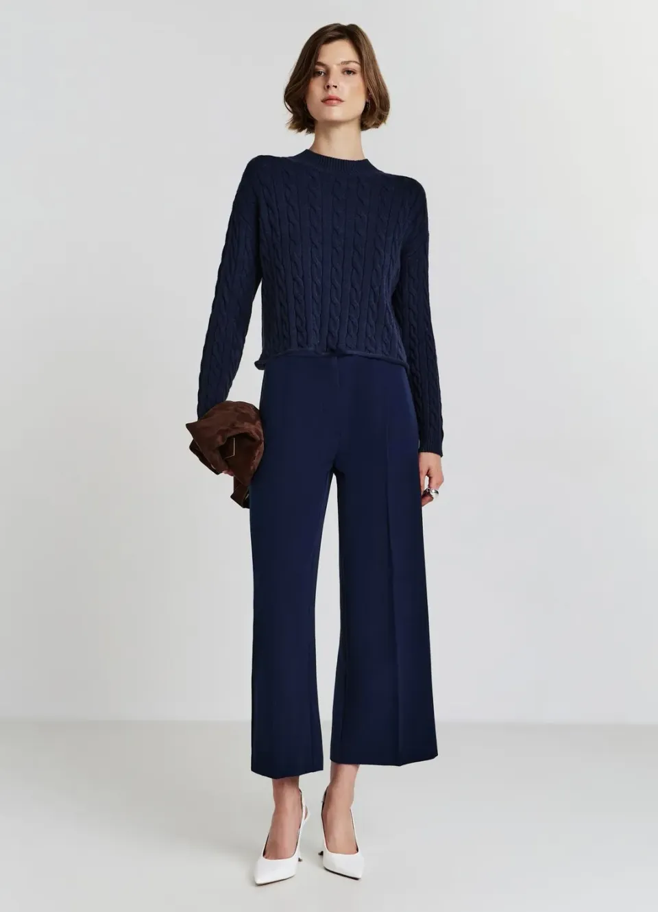 Calliope pantalon culotte femme taille haute uni