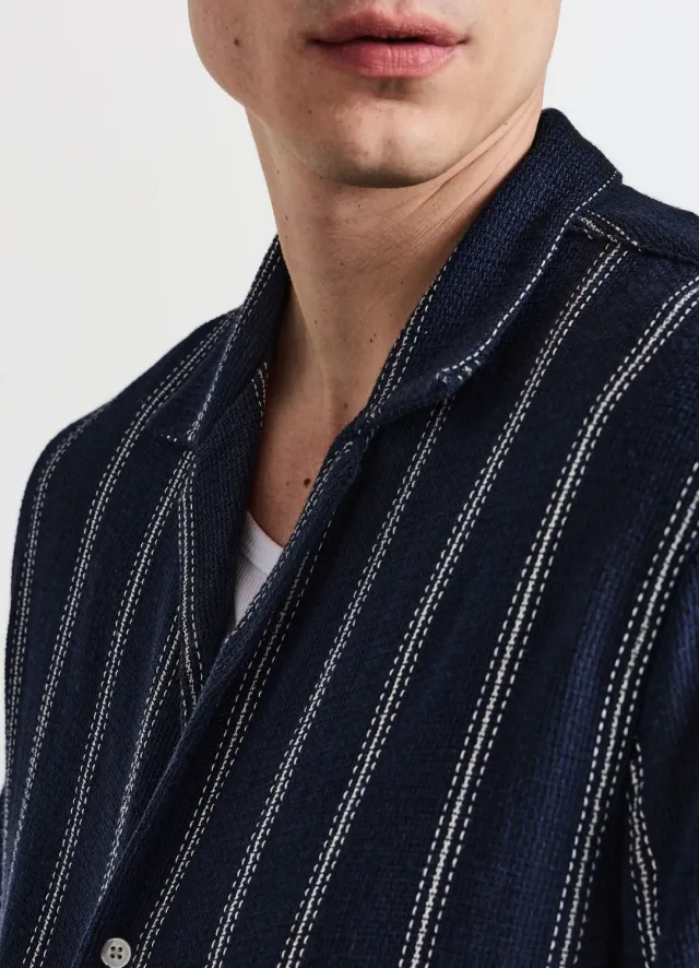 Calliope chemise homme rayée coton manches courtes
