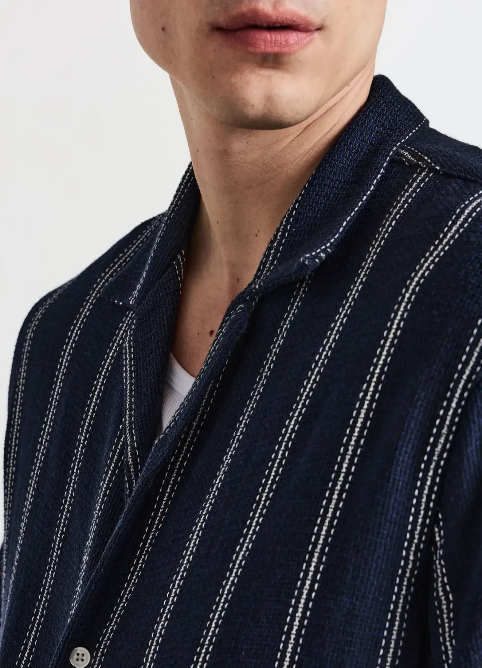 Calliope chemise homme rayée coton manches courtes