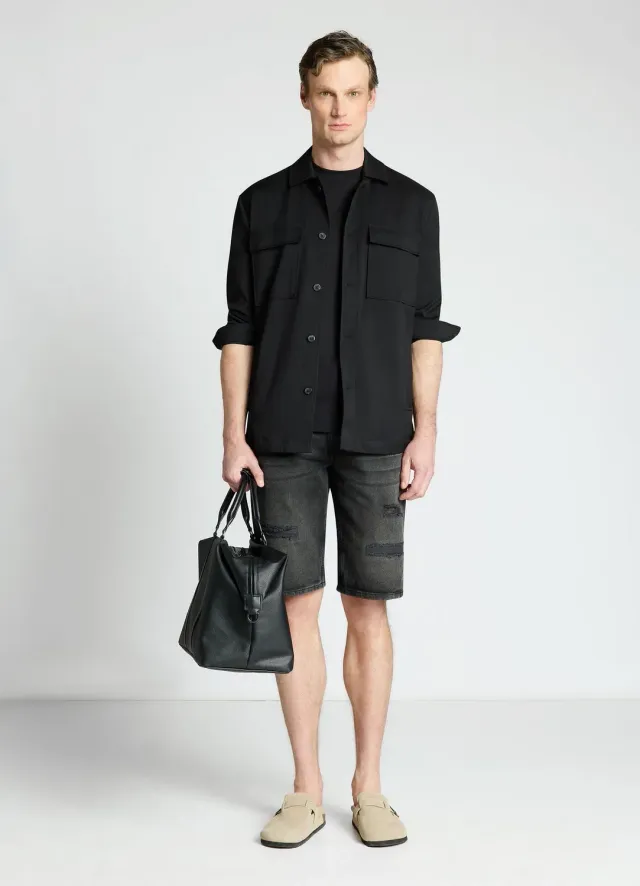 Calliope short jean homme déchiré à revers