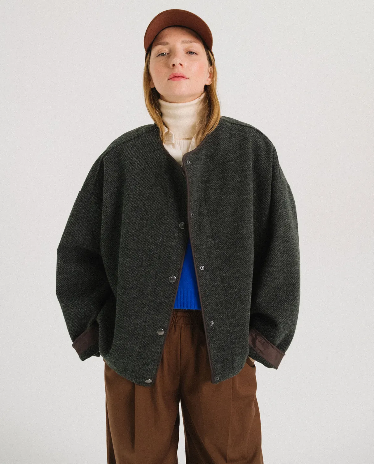 TINSELS FRIENDS blouson anthracite lainage technique