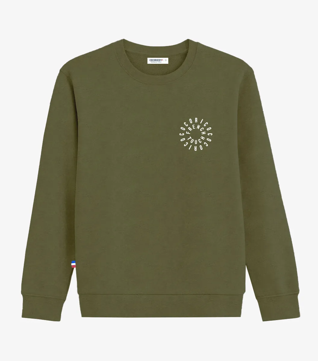 Cocorico Le Cercle sweat femme kaki coton