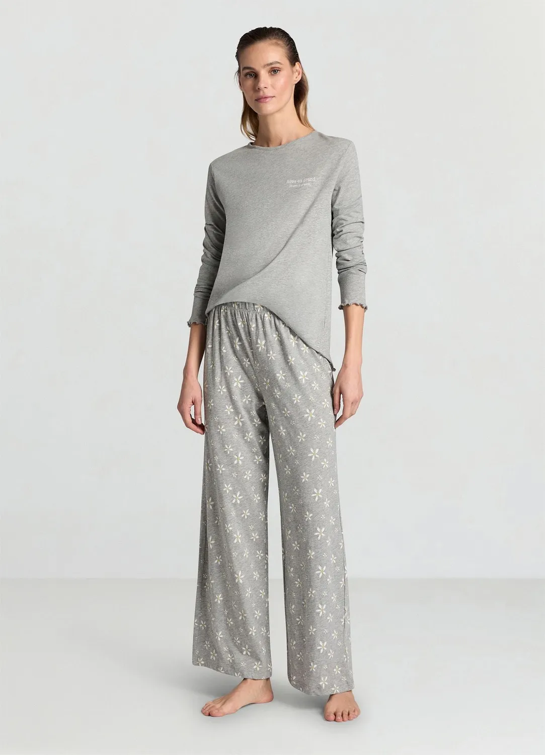 Calliope pyjama long femme à fleurs coton