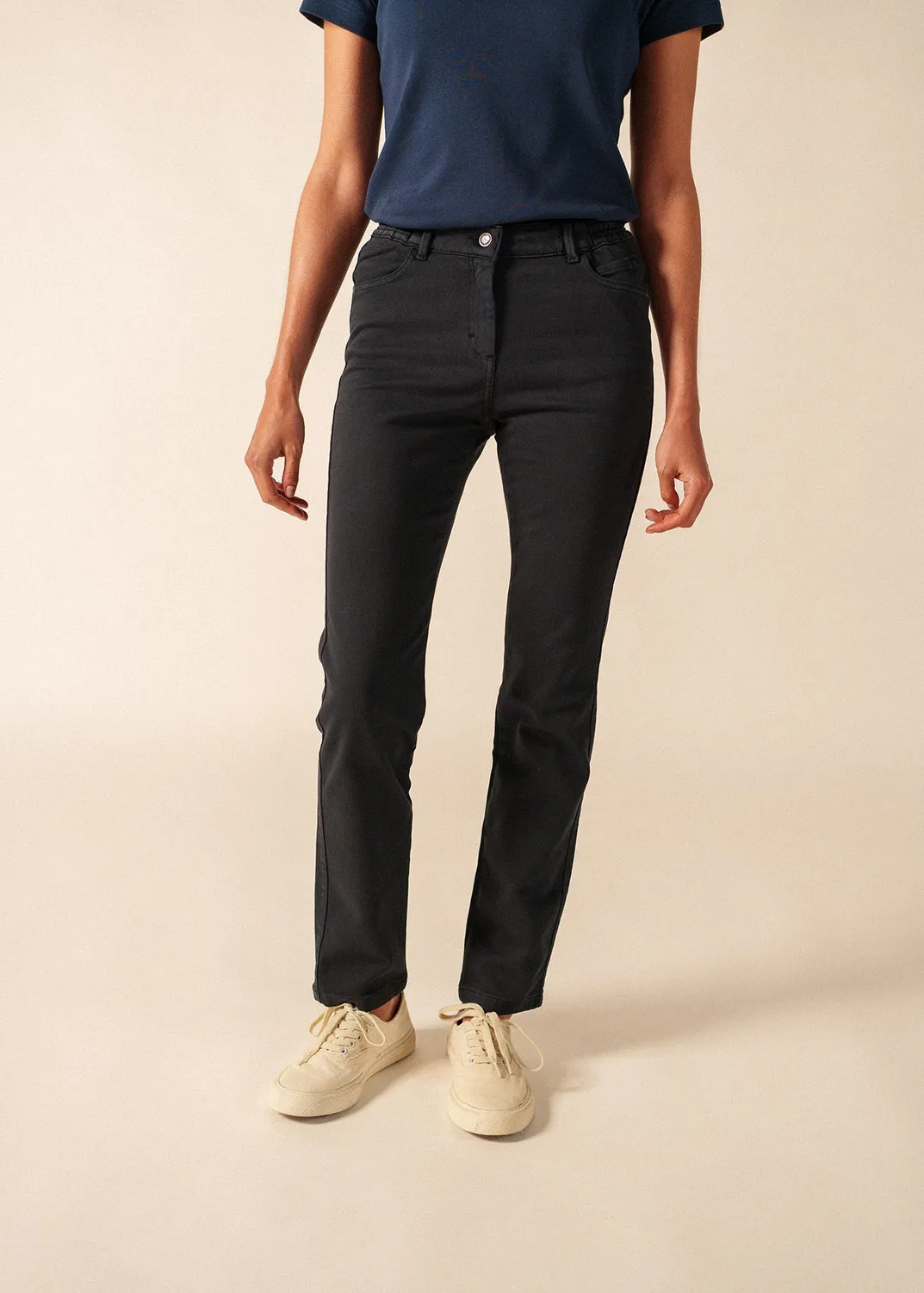 Saint James Patricia pantalon droit navy coton stretch