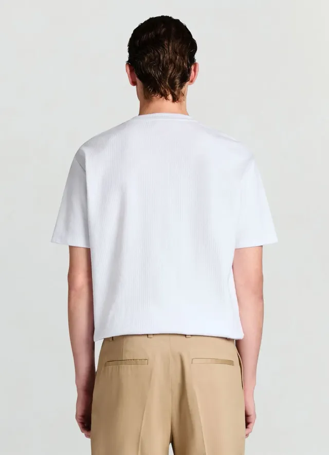 Calliope t-shirt uni à côtes homme col rond