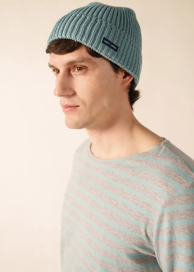 Saint James Canot bonnet céleste clair 100% laine