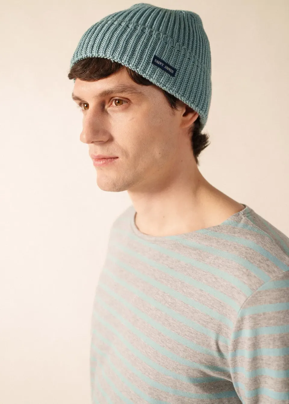 Saint James Canot bonnet céleste clair 100% laine