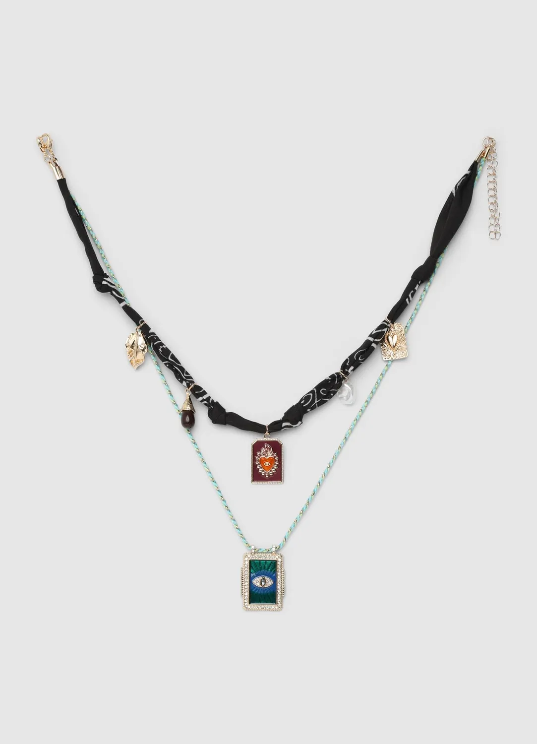 Calliope lot 2 colliers bandana femme à charms