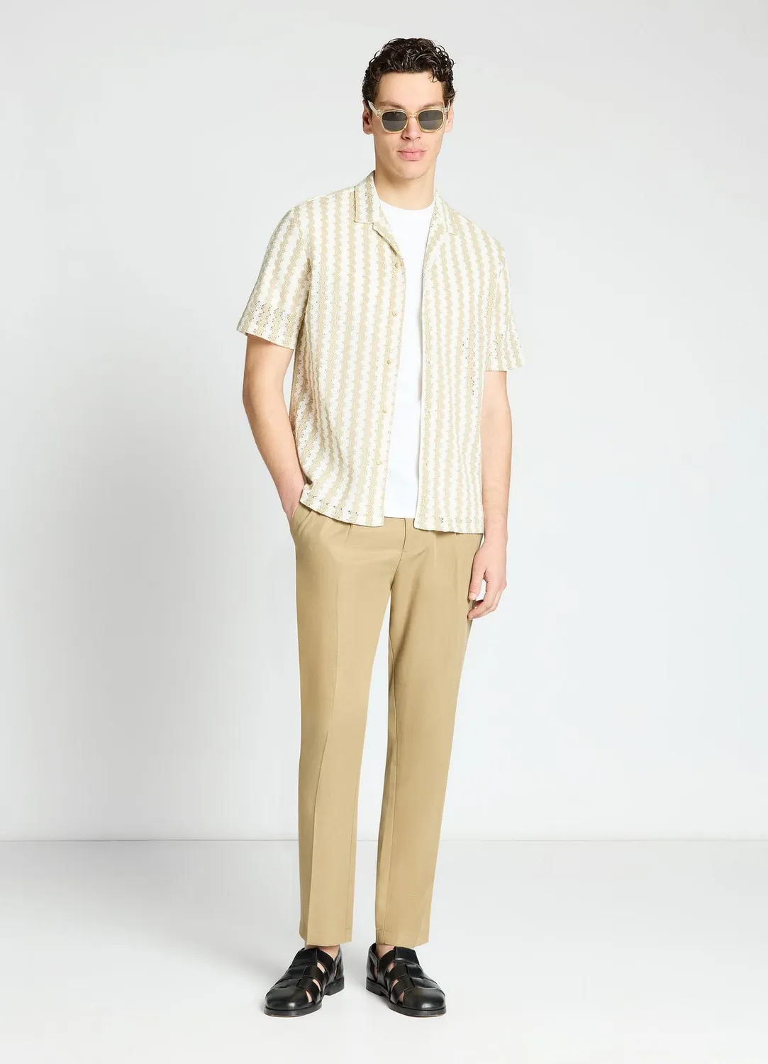 Calliope pantalon droit taille élastique uni homme