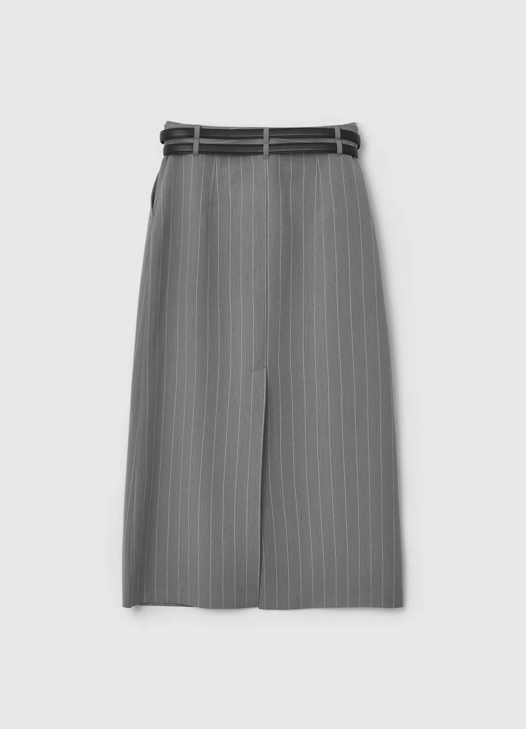 Calliope jupe longue fendue rayée femme bureau