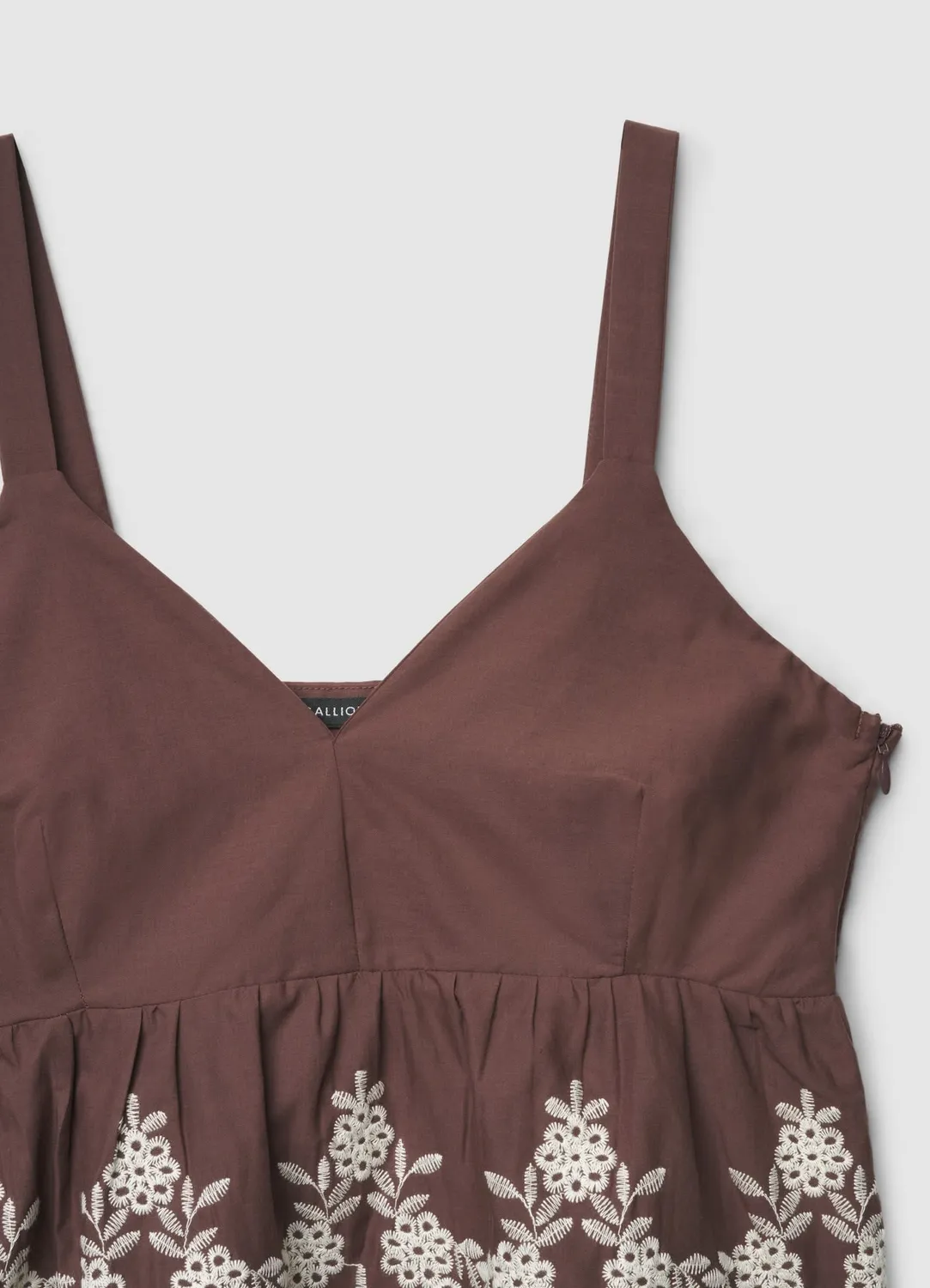Calliope Peplo top femme bretelles broderie florale