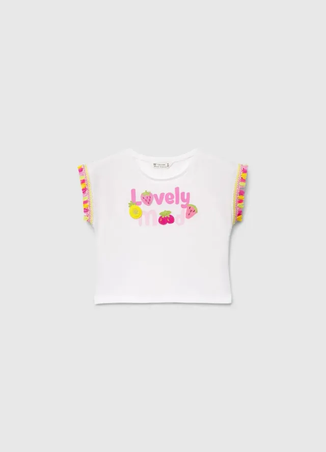 Calliope T-shirt imprimé crochet fille 6-7 ans coton