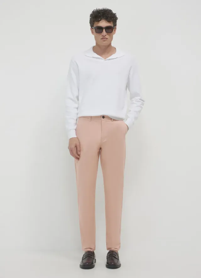 Calliope chino uni homme coton coupe droite