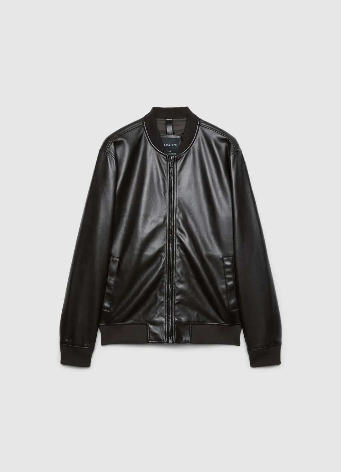 Calliope bomber zip homme uni bord-cotes