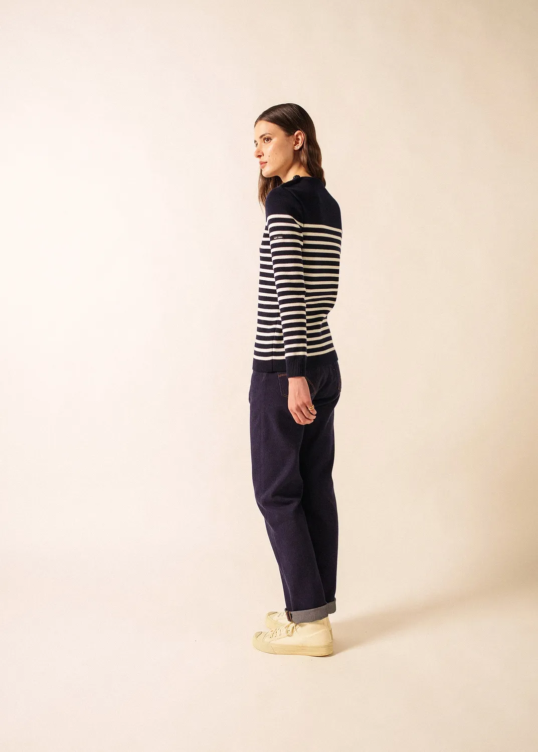 Saint James Rochefort pull marin femme navy/ecume laine