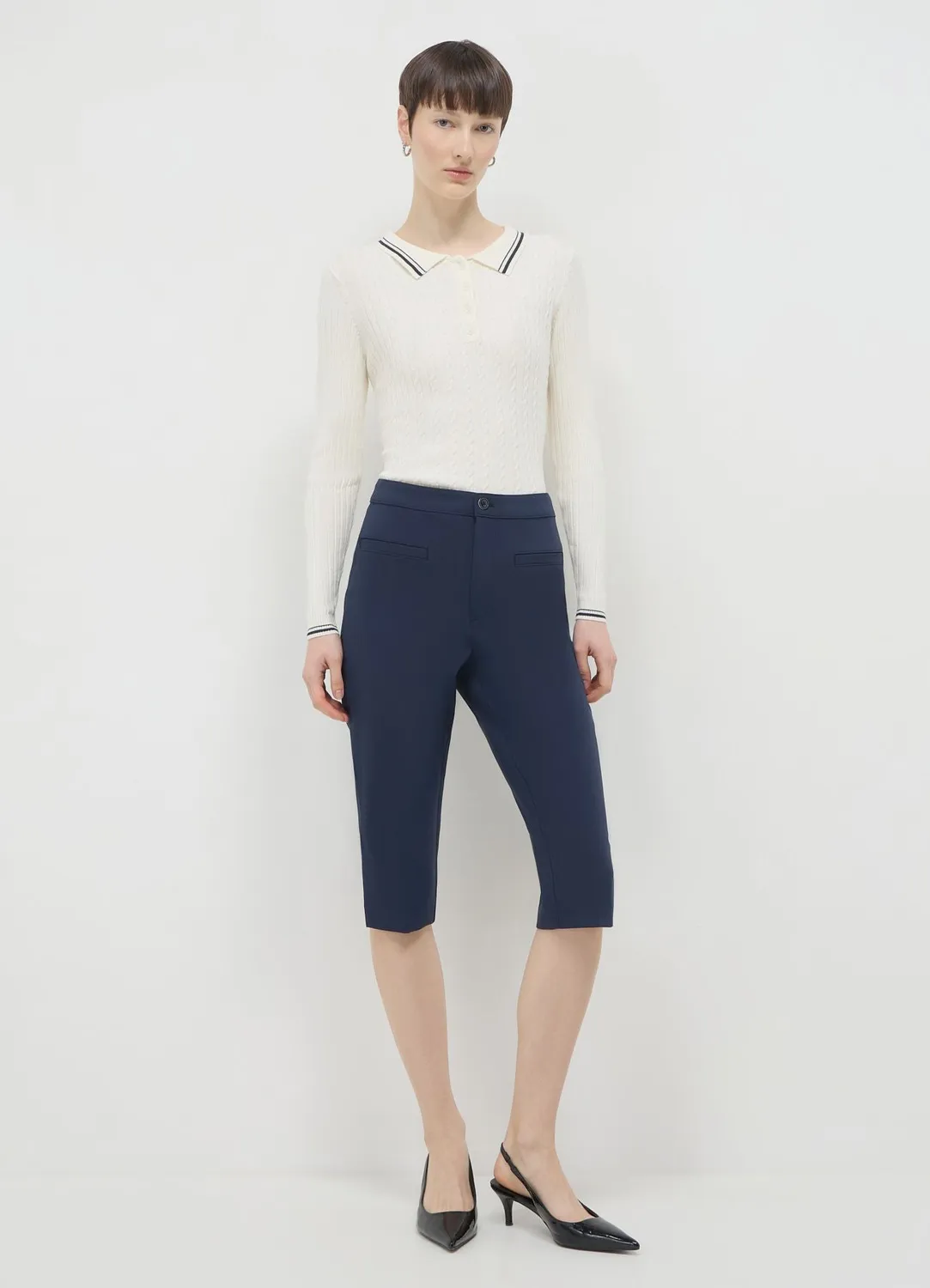 Calliope à tresses polo pull femme manches longues