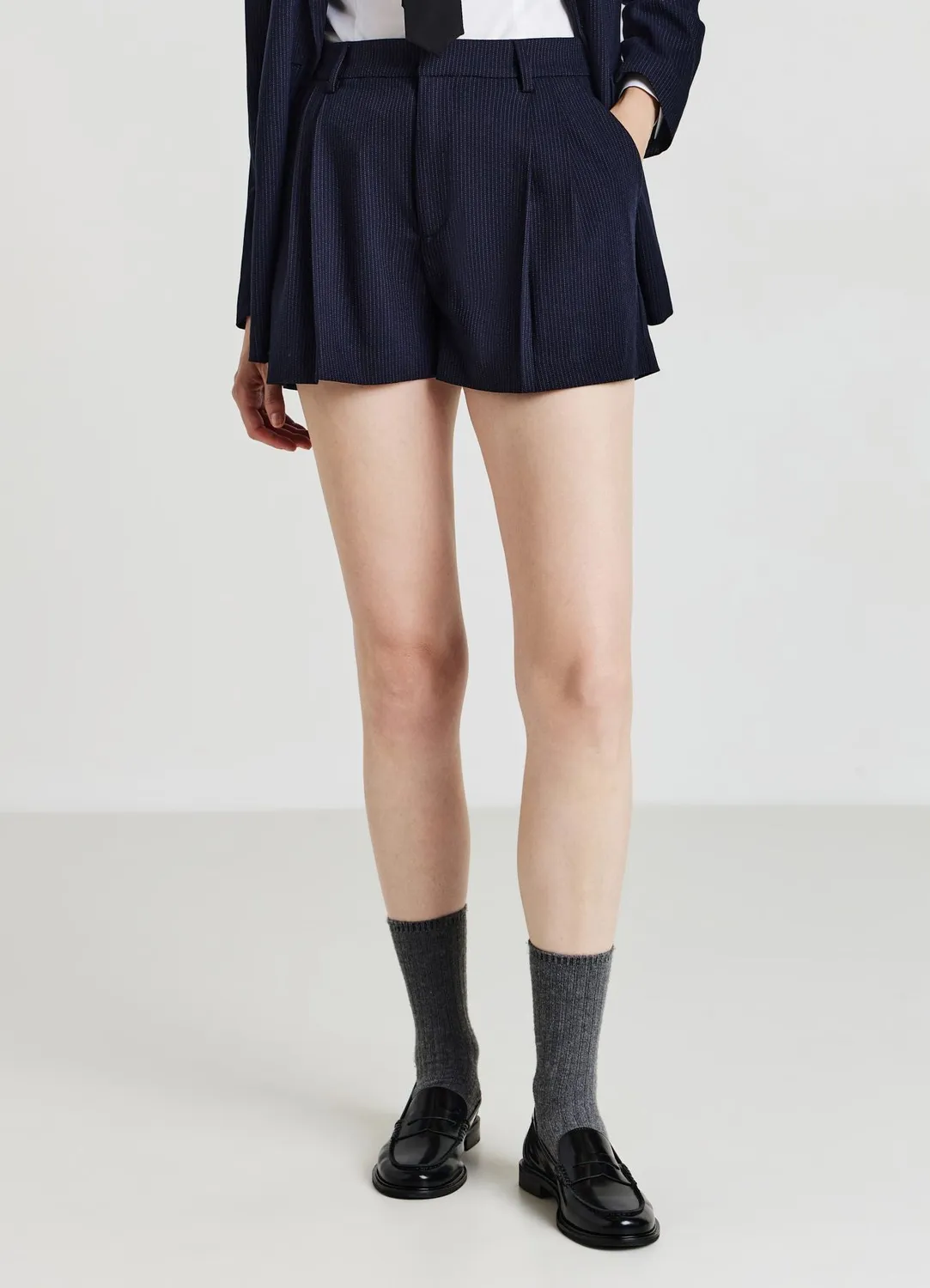 Calliope short à pinces femme rayé bureau