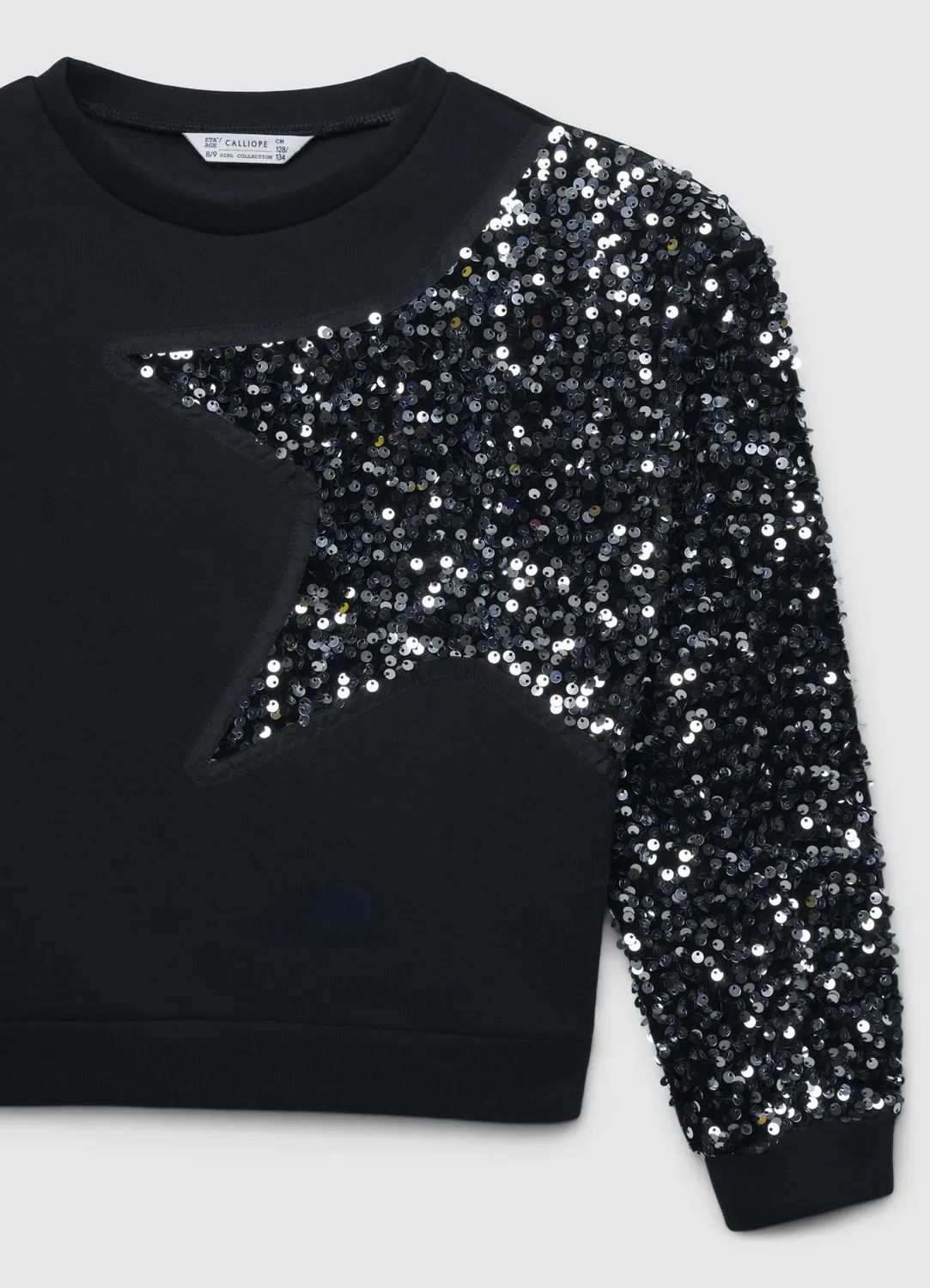 Calliope sweat fille étoile paillettes manches longues