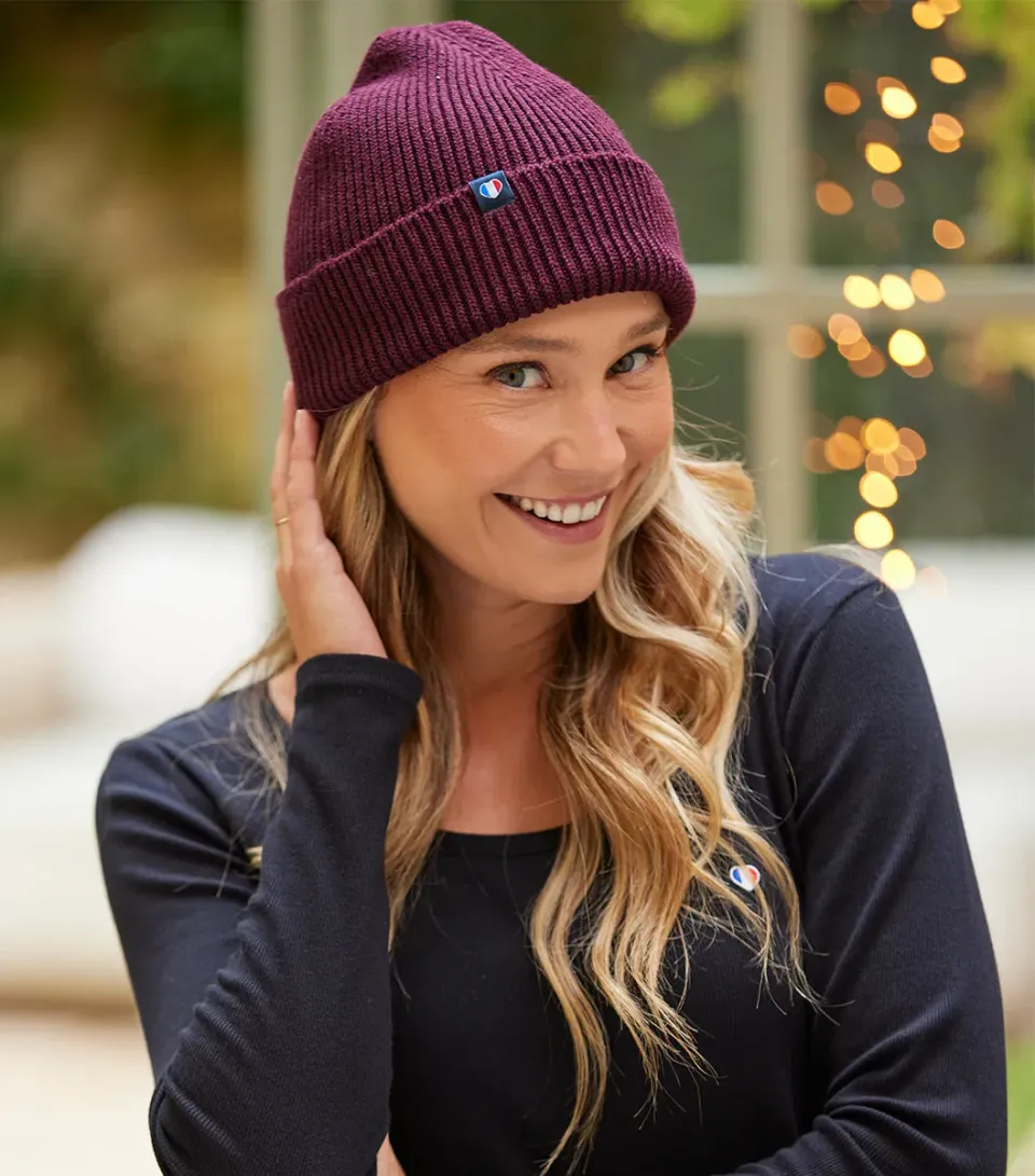 Cocorico Bonnet Bordeaux bonnet laine mérinos