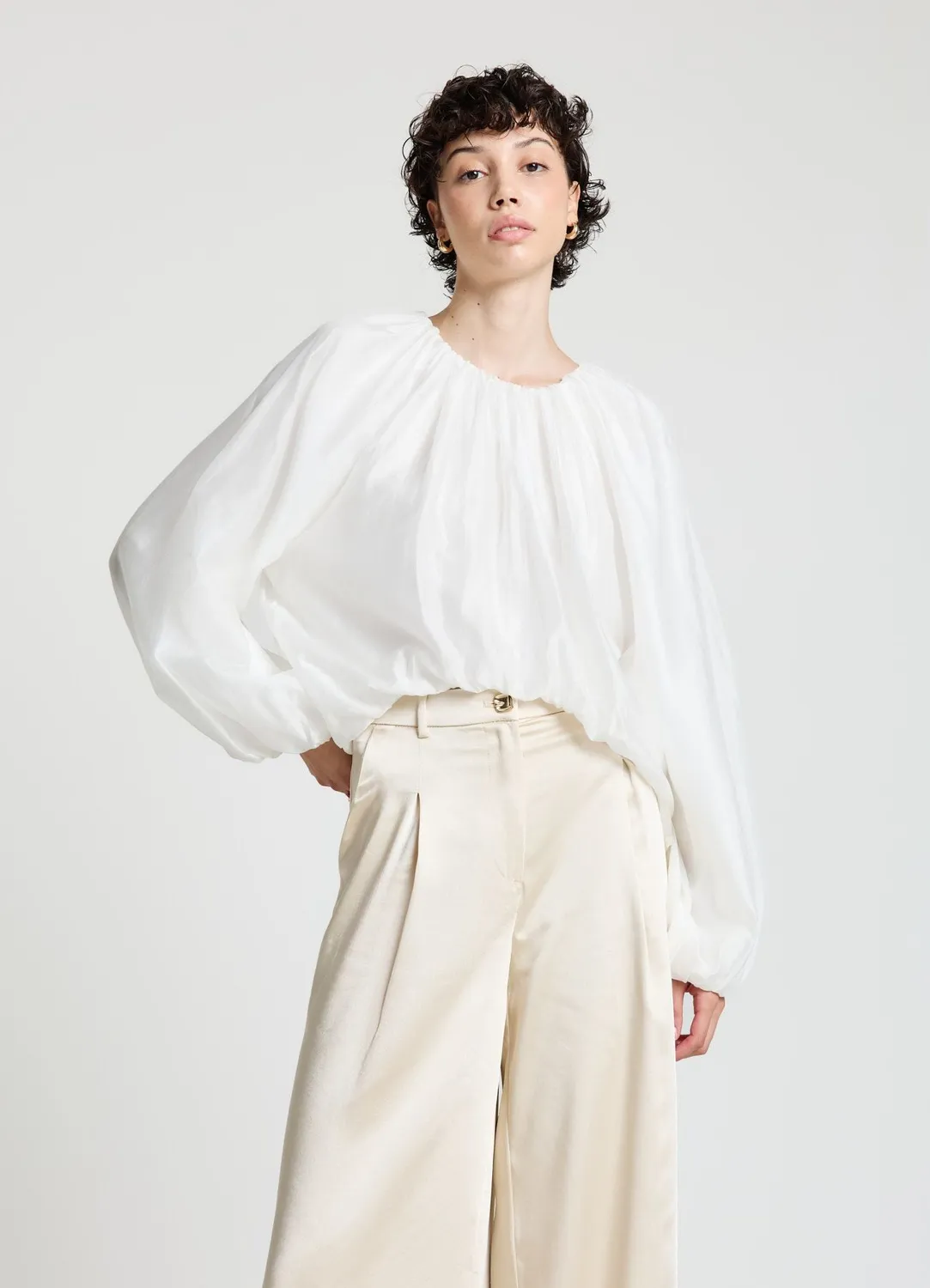 Calliope blouse femme manches ballon unie