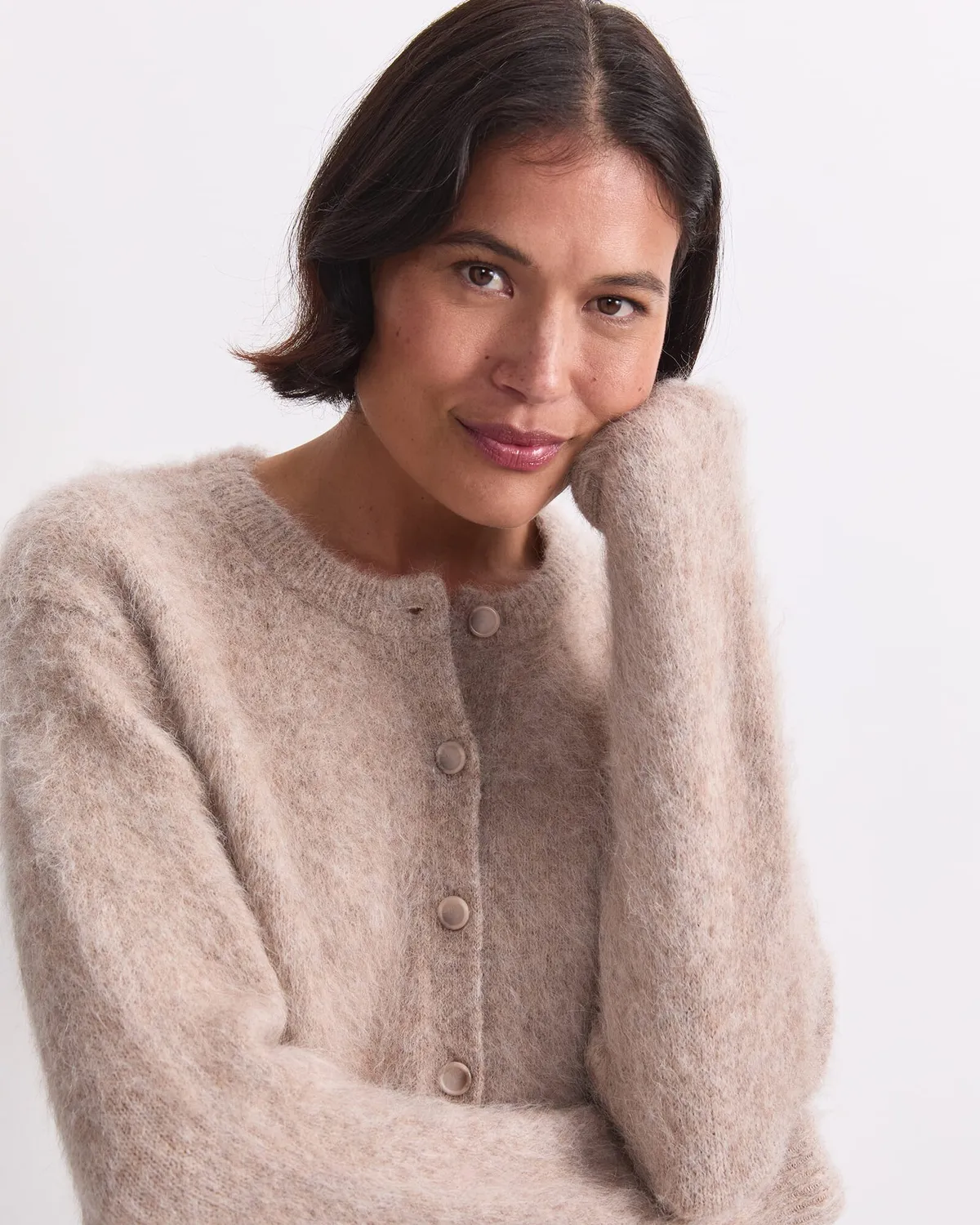 Sportscraft Alpaca Cardigan gilet court alpaga boutonné