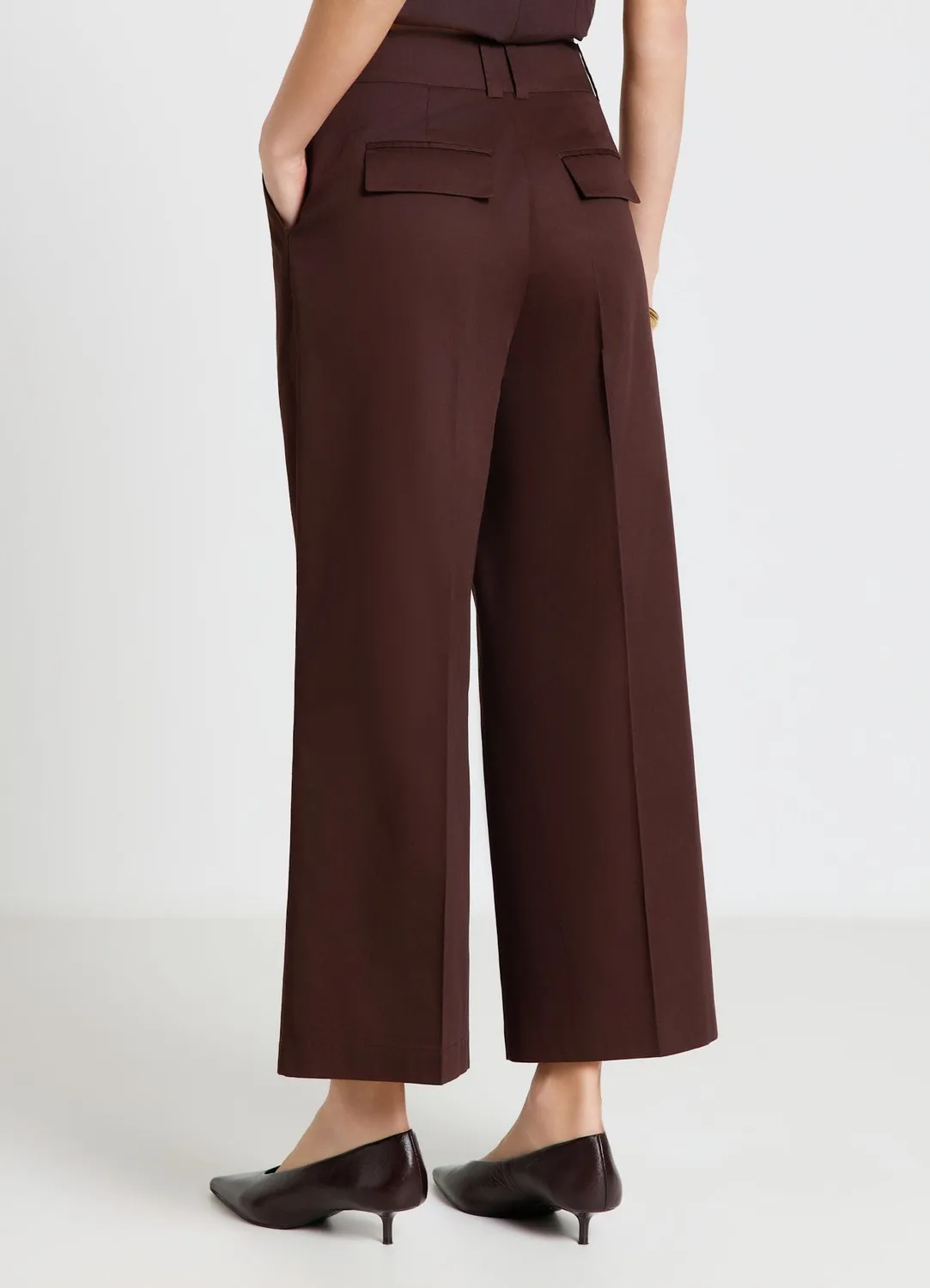 Calliope Palazzo Crop pantalon femme uni bureau