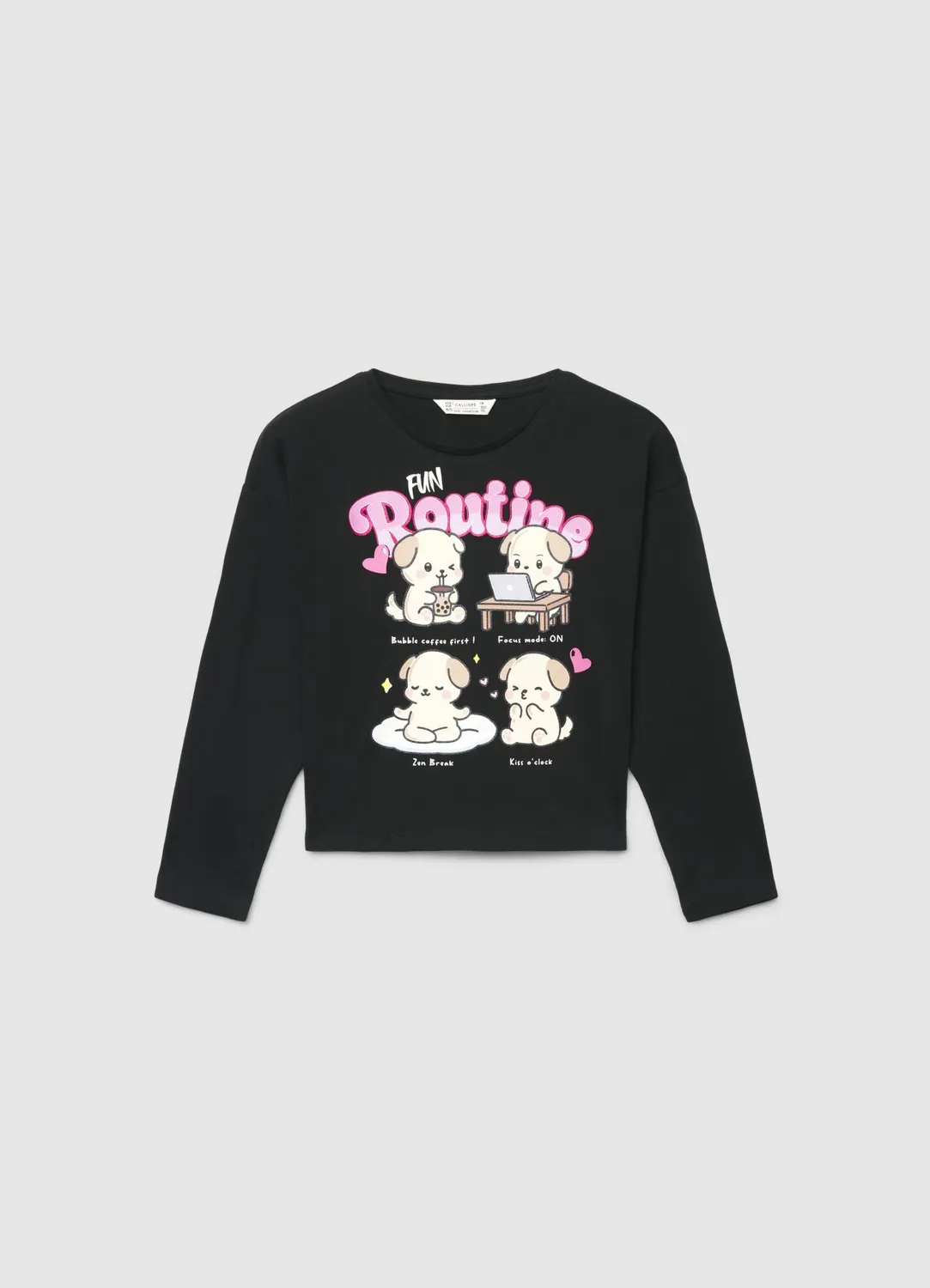 Calliope t-shirt fille manches longues imprimé cartoon