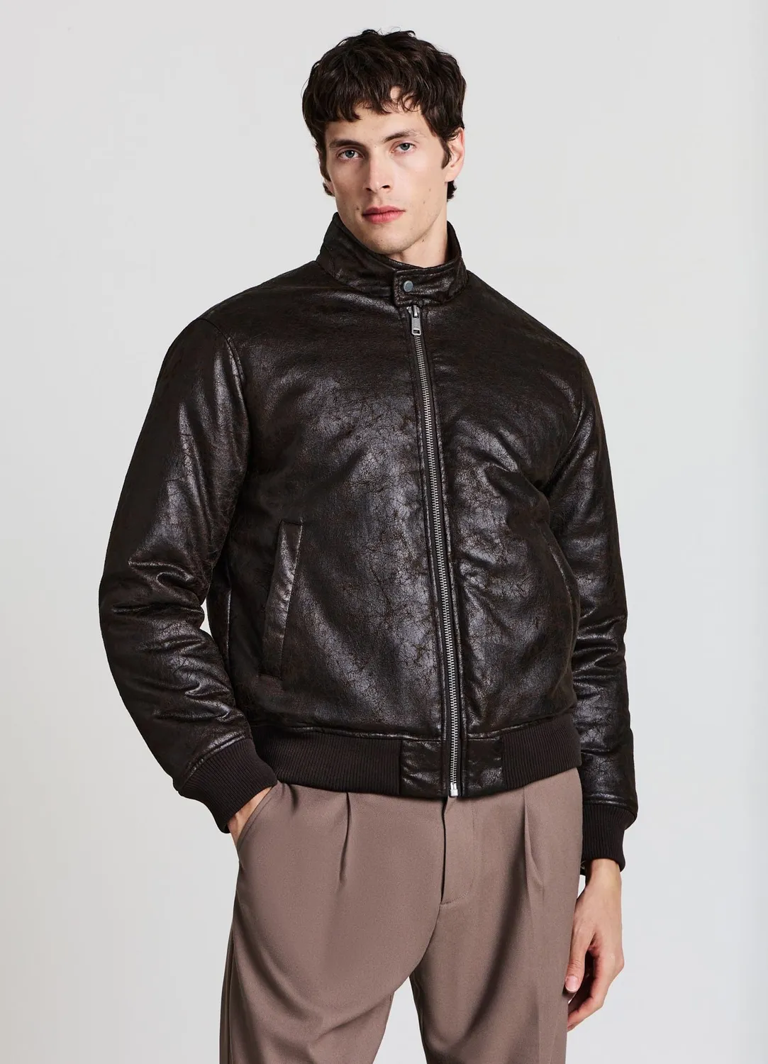 Calliope blouson homme matelassé simili cuir