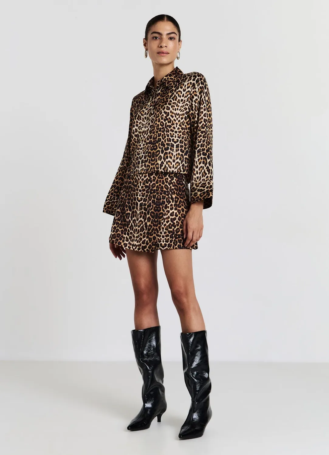 Calliope jupe-culotte satinée imprimé animalier femme