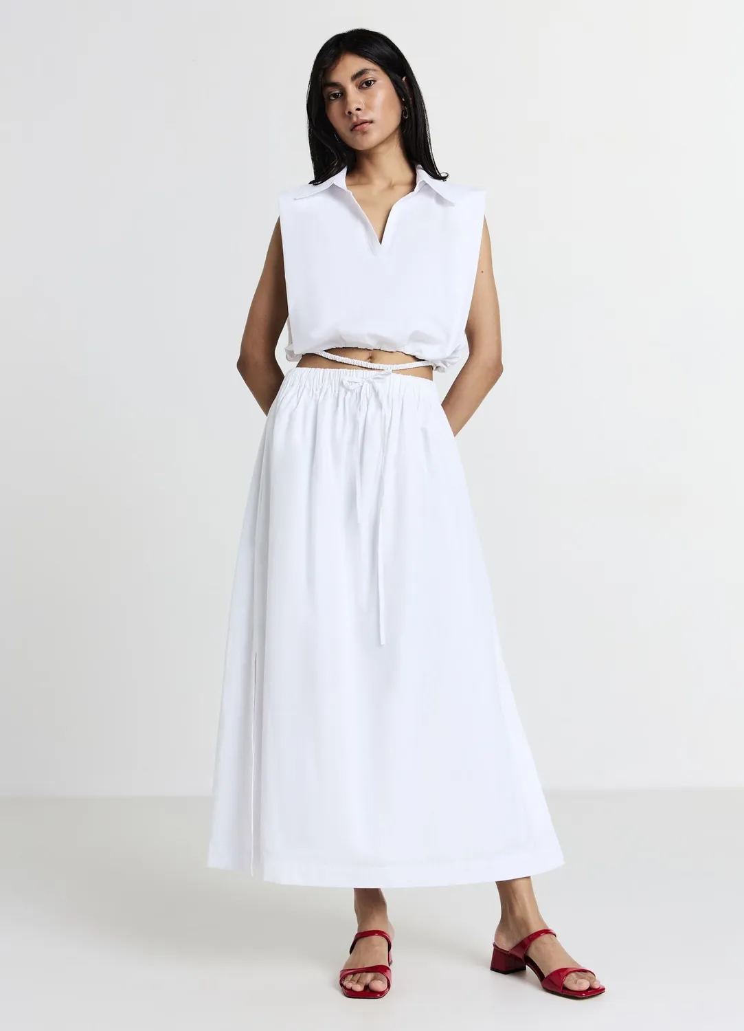 Calliope chemise sans manches crop femme