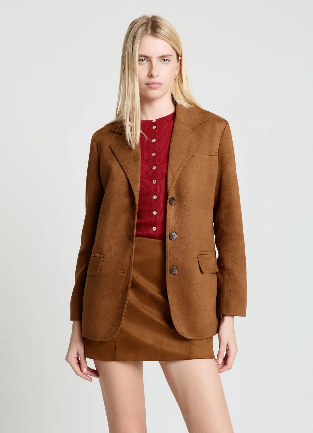 Calliope Blazer femme effet suédé 3 boutons