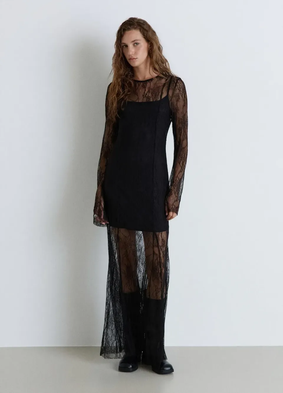 Calliope Atelier Robe dentelle robe longue sous-robe