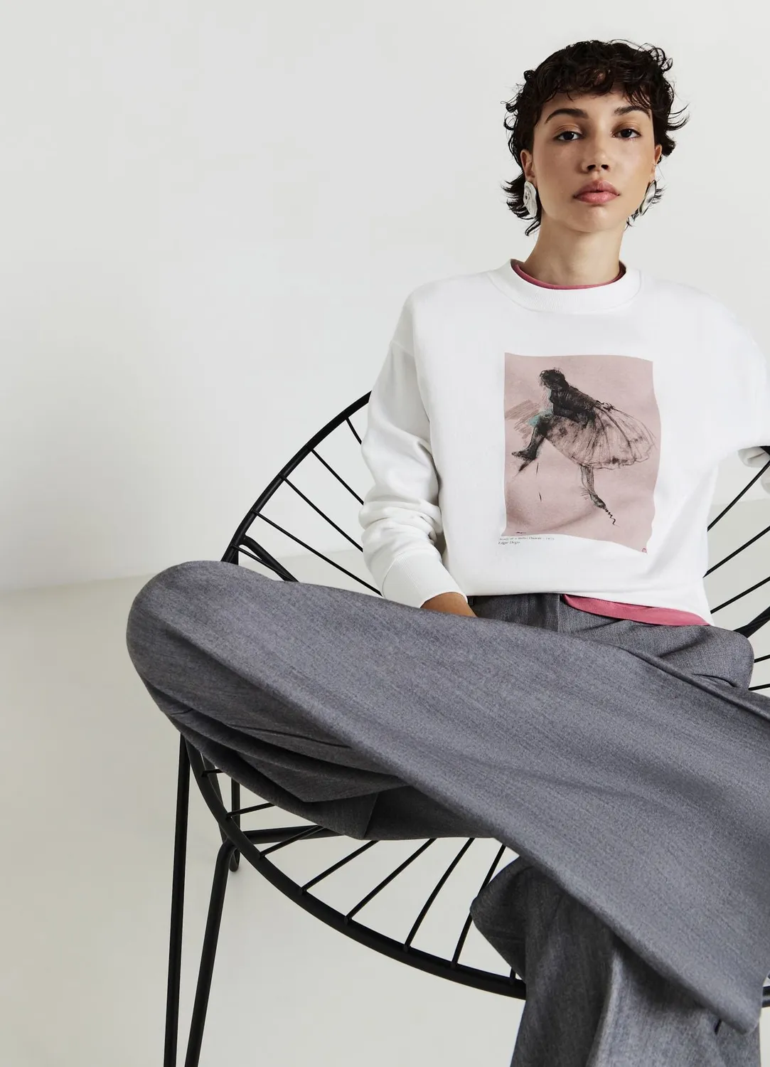 Calliope sweat imprimé femme col rond taille S